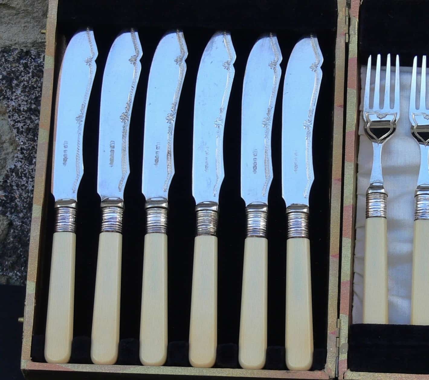Vintage Cased Silver Plated Fish Cutlery Set